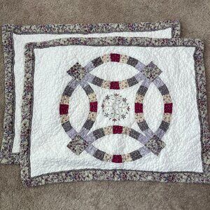 JCPenney Pillow Shams Cottagecore Shabby Chic Quilted Lavendar Country Home Set